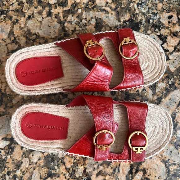 Tory Burch- Selby two Band Espadrille Slides - Picture 5 of 9